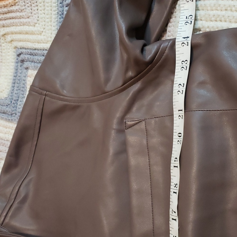 Reitman's Faux Leather Shacket brown iron size large jacket - Picture 7 of 10